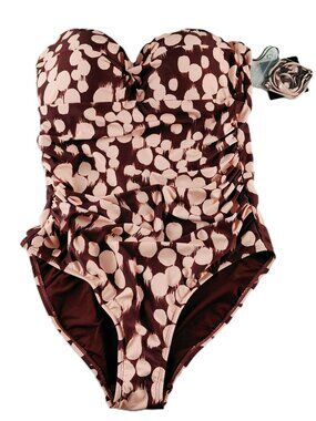 Nip Tuck Jacinta Bandeau Convertible One Piece Swimsuit Women's Sz 10 Chocolate